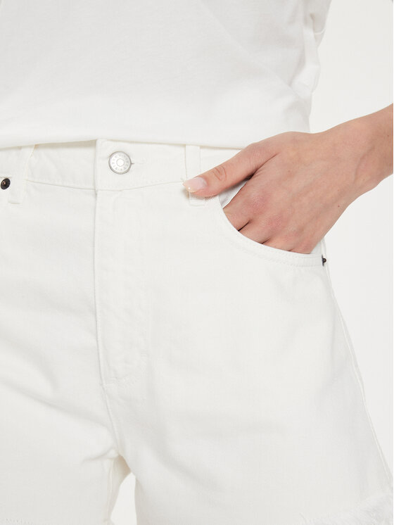 Sisley Sisley Pantaloni scurți de blugi 4QVSL9014 Alb Regular Fit