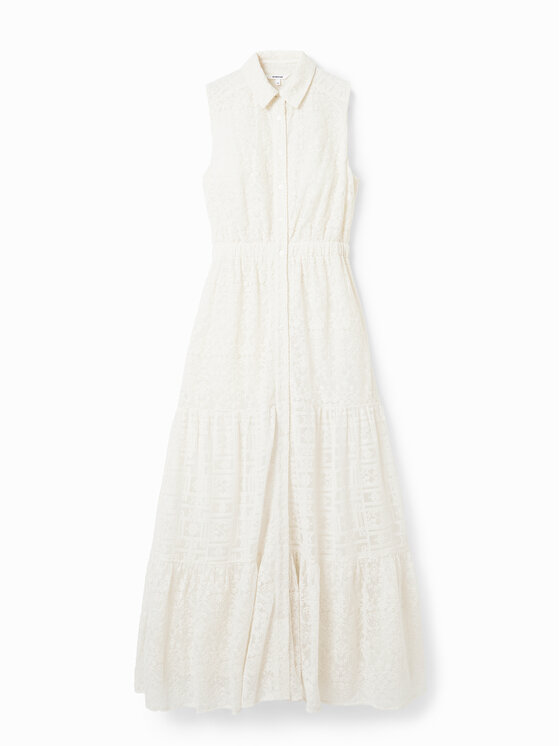 Desigual Desigual Hemdkleid Moon 23SWVW59 Écru Regular Fit