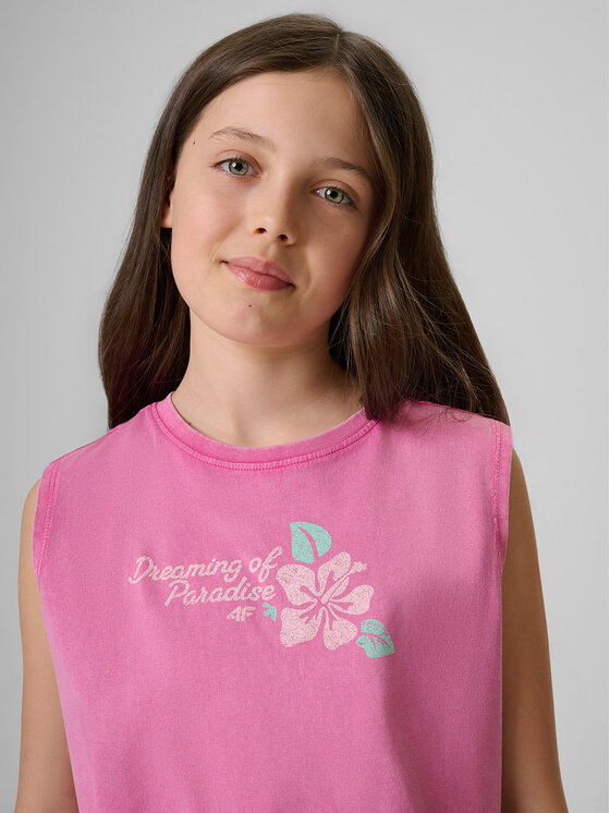 4F 4F Tank top SUMMER SPLASH Różowy Regular Fit