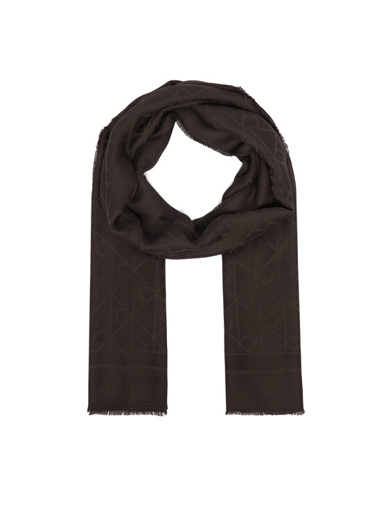Calvin Klein Calvin Klein Scialle Emblem Aop Glossy Tonal Scarf LV04F8096G Marrone scuro