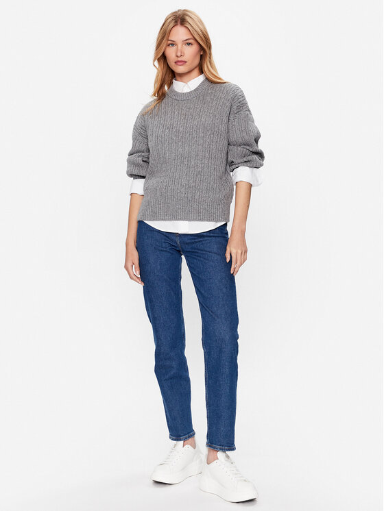 Tommy Hilfiger Tommy Hilfiger Пуловер WW0WW39003 Сив Oversize