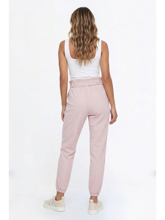 FIGL FIGL Kalhoty z materiálu M1347 Růžová Regular Fit