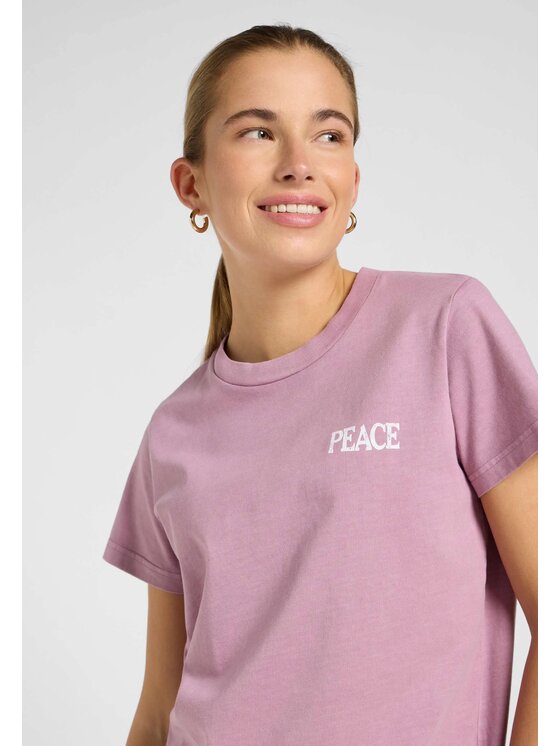 Lee Lee T-Shirt SMALL GRAPHIC TEE Różowy Regular Fit