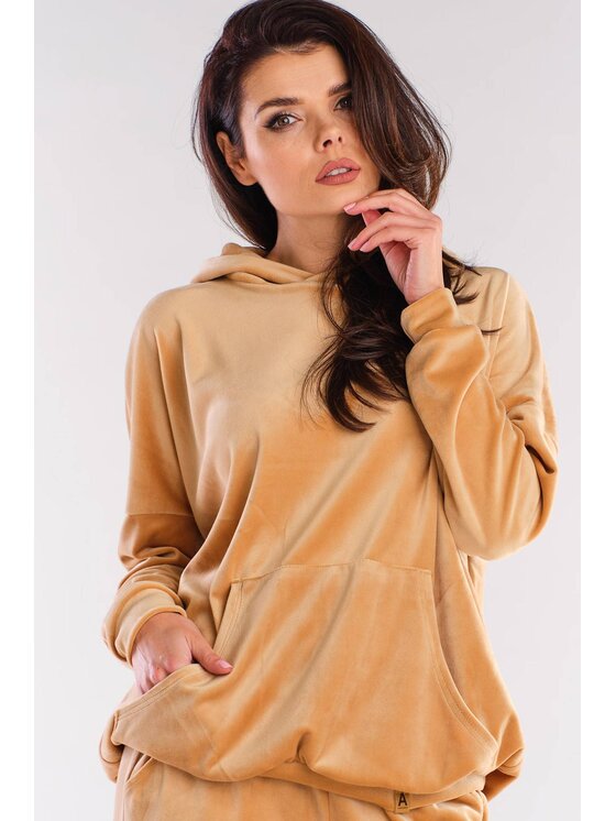 Awama Awama Bluza A420 Beżowy Basic Fit