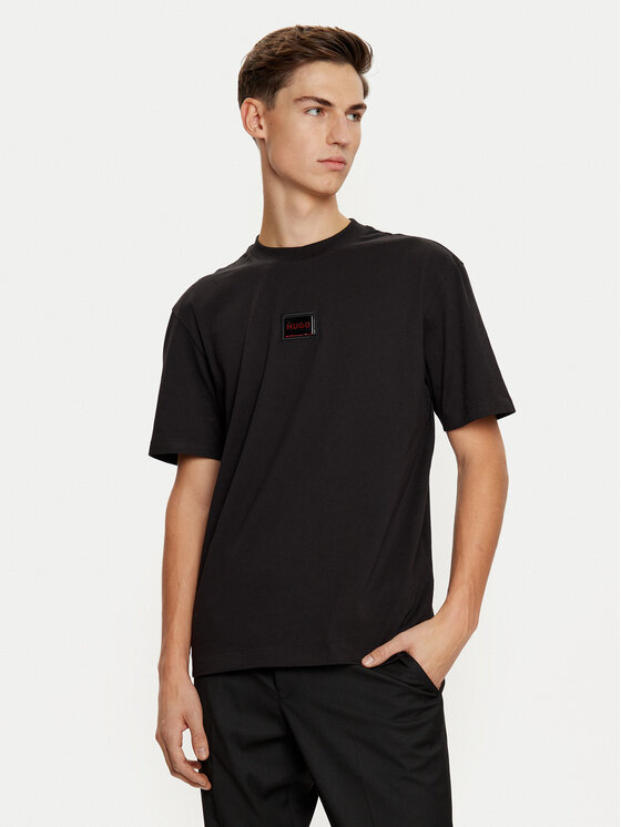 HUGO Męski T-Shirt, rozmiar M, Czarny, Dugojelly 50524831