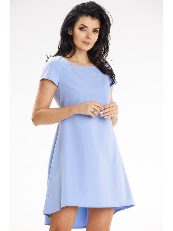 Awama Awama Sukienka letnia A645 Niebieski Basic Fit