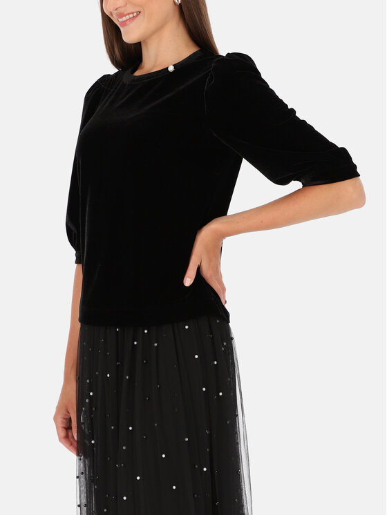 L’AF L’AF Bluzka Perla Czarny Regular Fit