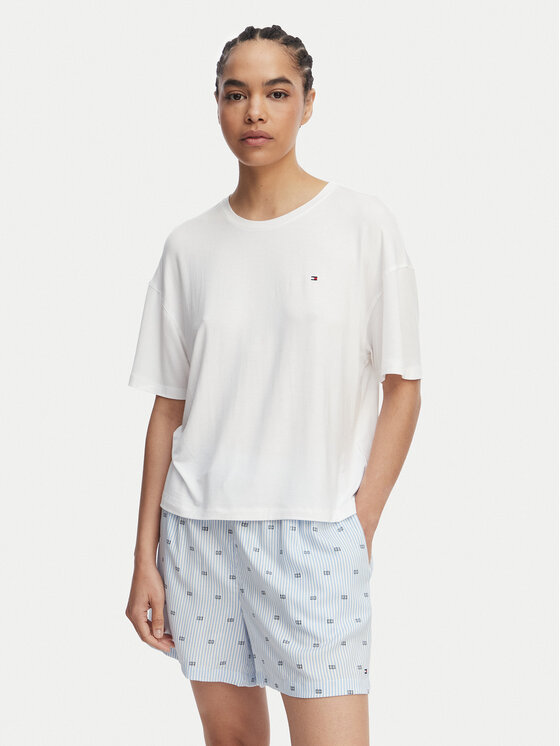 Tommy Hilfiger Tommy Hilfiger Pidžama UW0UW06328 Balts Regular Fit