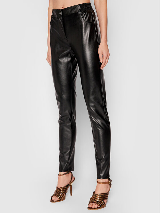 Silvian Heach Pantaloni din imitație de piele Framitid PGA21254PA Negru Regular Fit