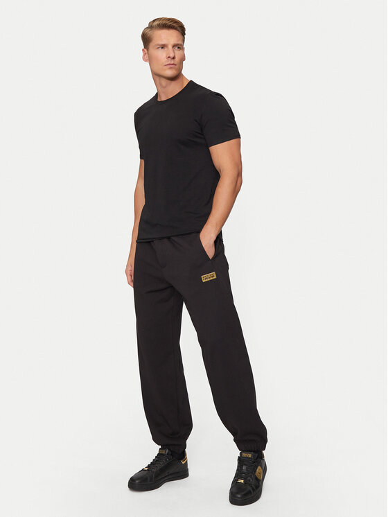 Versace Jeans Couture Versace Jeans Couture Spodnji del trenirke 77GAAT08 Črna Regular Fit