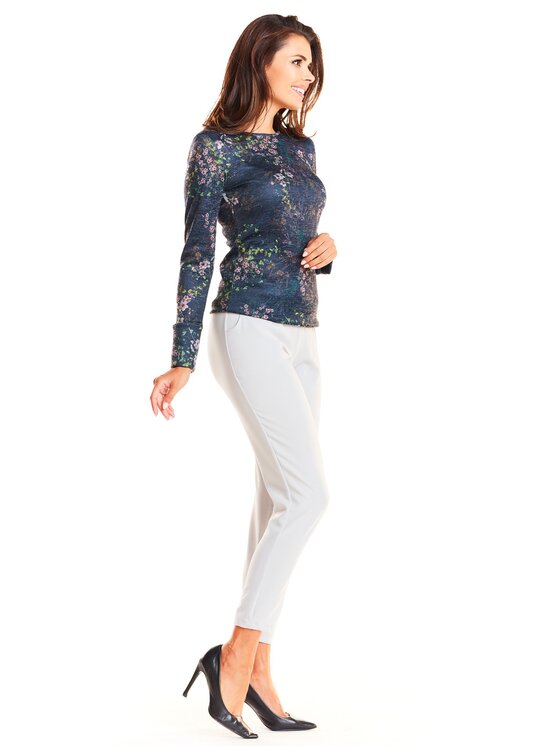 Awama Awama Blúzka A234 Tmavomodrá Basic Fit