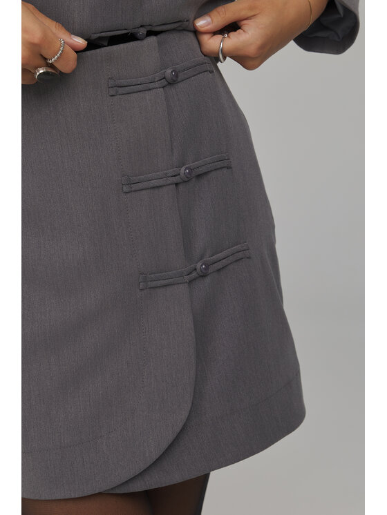 NIFE NIFE Spódnica mini SP88 Szary Regular Fit