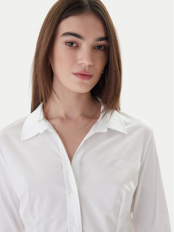 Guess Guess Koszula W2YH41 WAF10 Biały Slim Fit