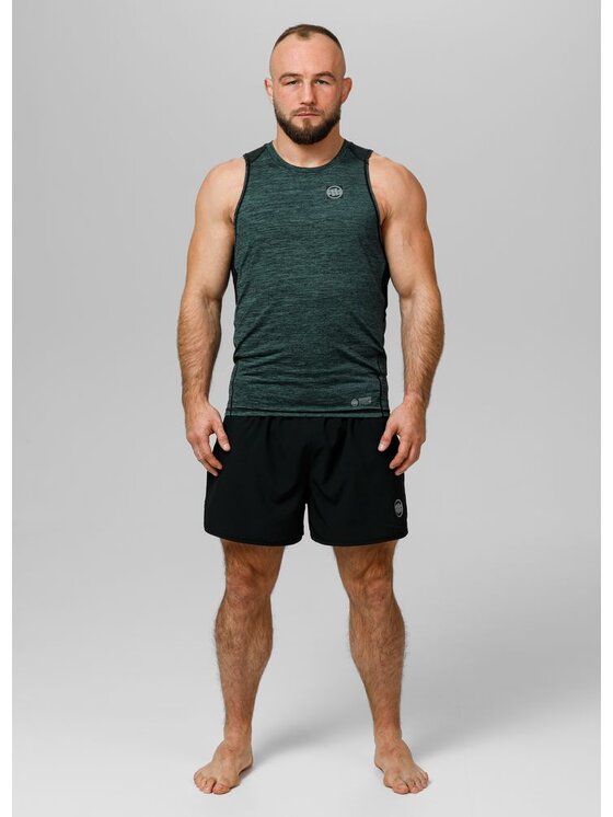 PITBULL PITBULL Tank top Tank Top Rashguard Performance Pro plus New Logo L Zielony Slim Fit