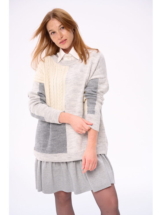 blue shadow blue shadow Sweter Hardin Szary Regular Fit