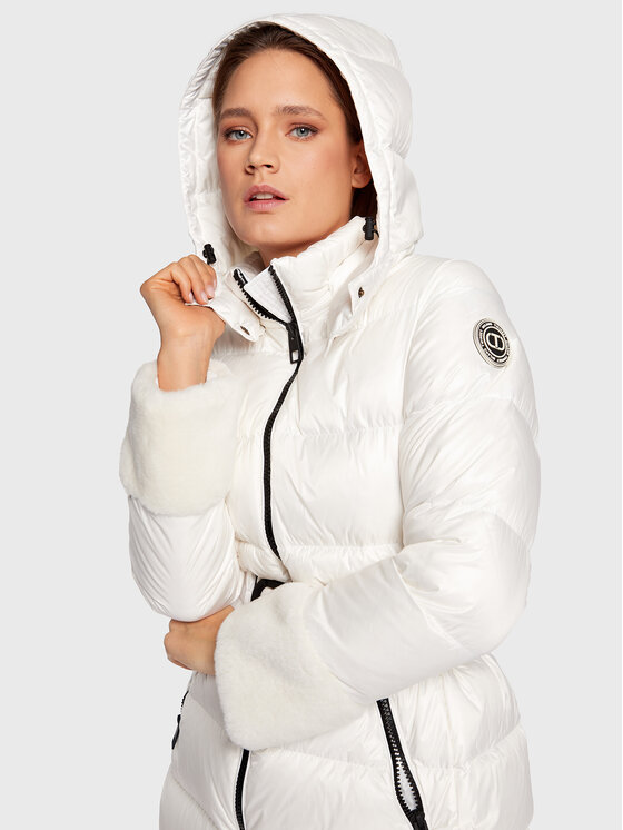 TWINSET TWINSET Geacă din puf 222TP2203 Alb Regular Fit