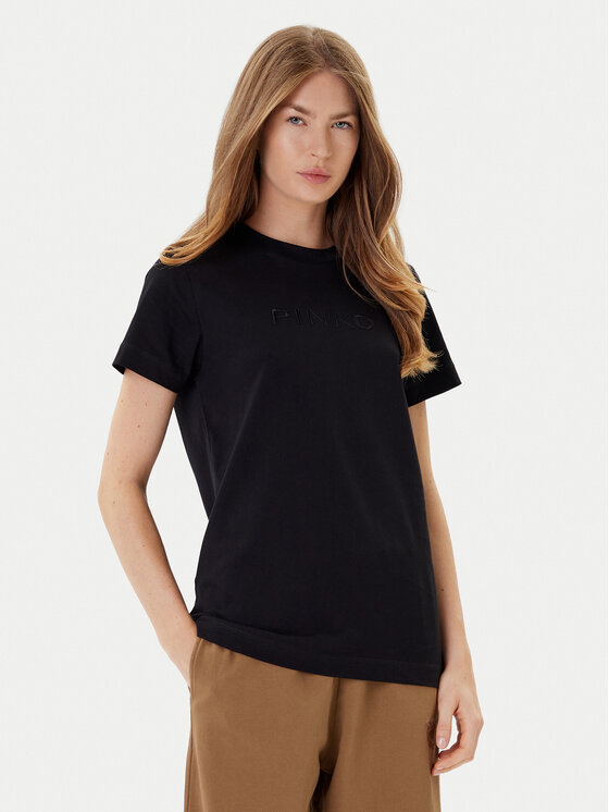 PINKO PINKO T-Shirt Start 101752 A2RD Czarny Regular Fit