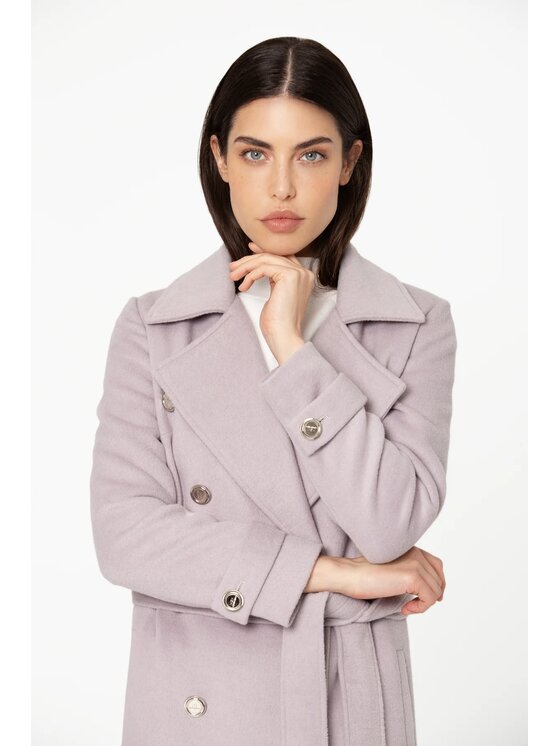 GIODORO GIODORO Μάλλινο παλτό L Γκρι Straight Fit