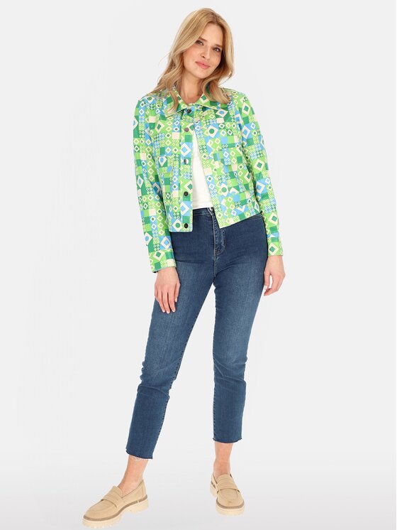 Perso Perso Kurtka damska BLE252673F Zielony Regular Fit