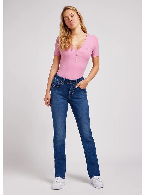 Lee Lee Jeansy Ultra Lux Straight Niebieski Straight Fit