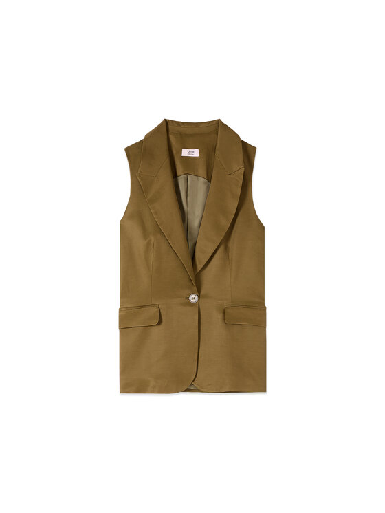 Oltre Oltre Kamizelka L037R000049N035 Zielony Baggy Fit