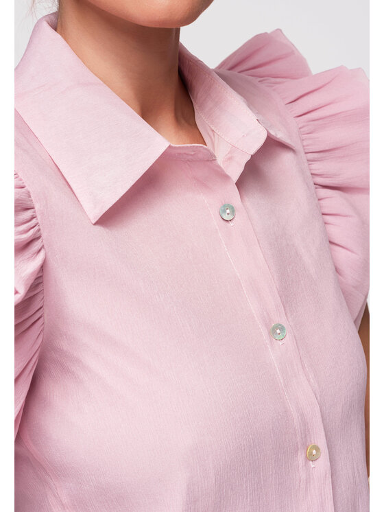 Ombre Ombre Koszula OW-SH-E0037 Różowy Slim Fit