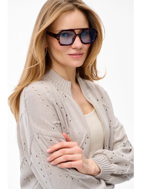 blue shadow blue shadow Kardigan Blash Beżowy Regular Fit
