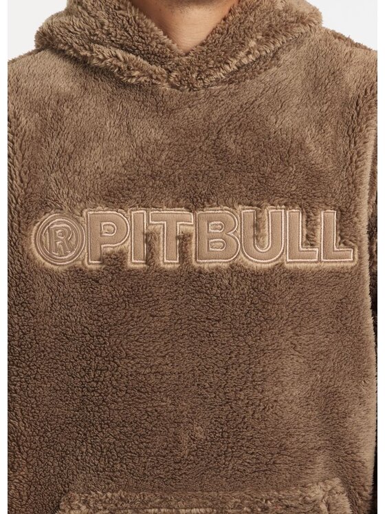 PITBULL PITBULL Bluza Bluza męska z kapturem Aragon XXL Brązowy Regular Fit