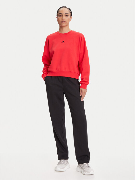 adidas adidas Majica dugih rukava Essentials Small Logo Feelcozy JI6061 Crvena Loose Fit