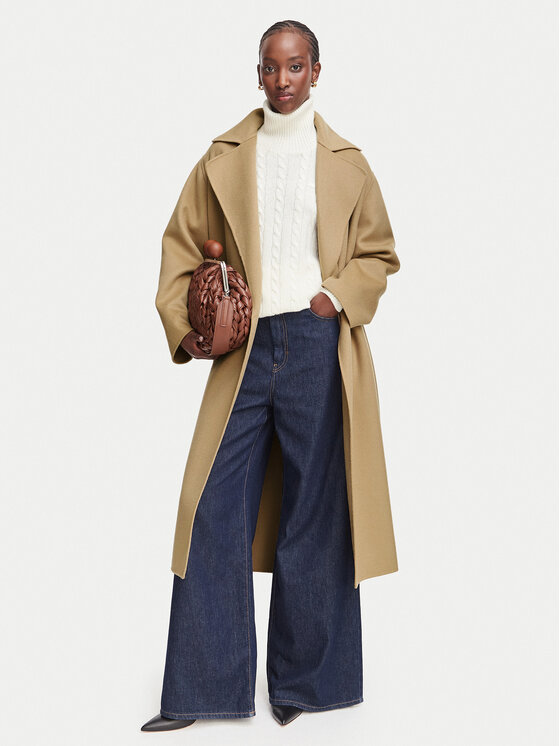 Weekend Max Mara Weekend Max Mara Płaszcz wełniany Operoso 2625016011 Brązowy jasny Regular Fit