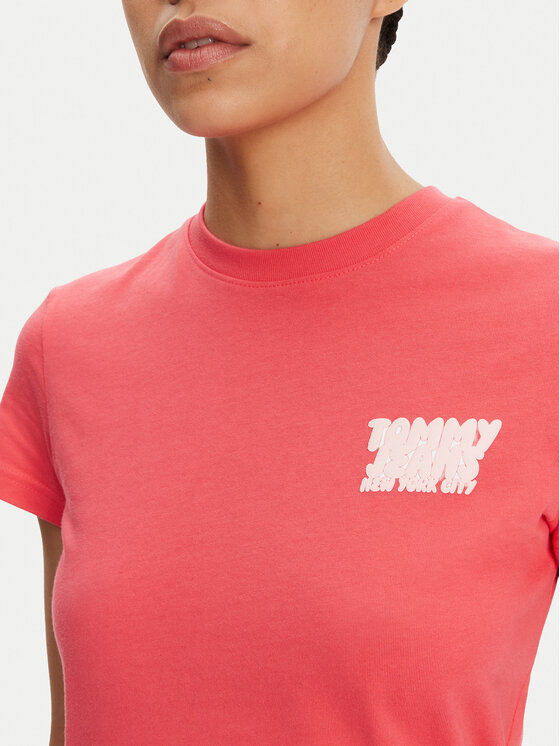 Tommy Jeans Tommy Jeans Тишърт Bubble DW0DW21338 Розов Regular Fit