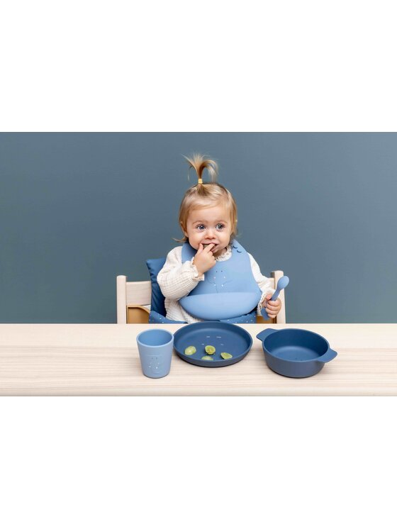 Trixie Baby Trixie Baby Komplet sztućców dziecięcych Silikonowe Łyżeczki 2 szt. - Słoń Niebieski