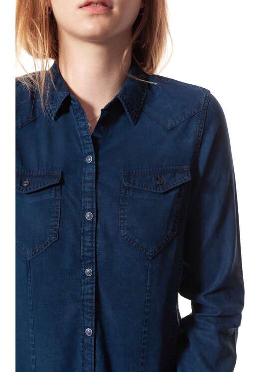Wrangler Wrangler Camicia LS MARBLED WESTERN Blu Regular Fit