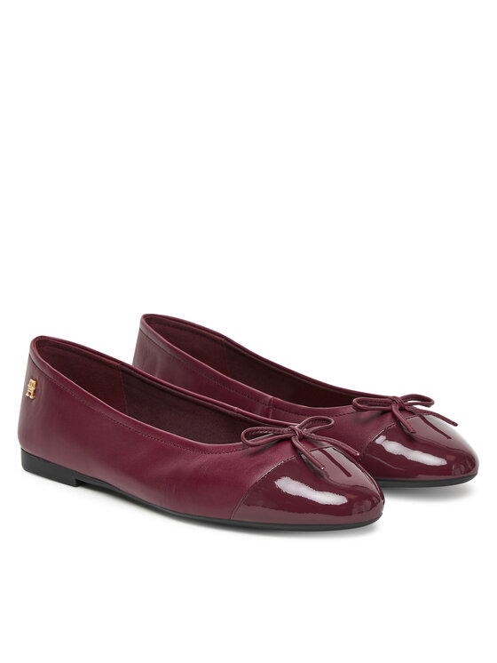 Tommy Hilfiger Tommy Hilfiger Balerinke Patent Toe-Cap FW0FW08830 Tamnocrvena