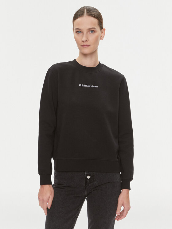 Calvin Klein Jeans Calvin Klein Jeans Pulóver Institutional J20J222548 Fekete Regular Fit