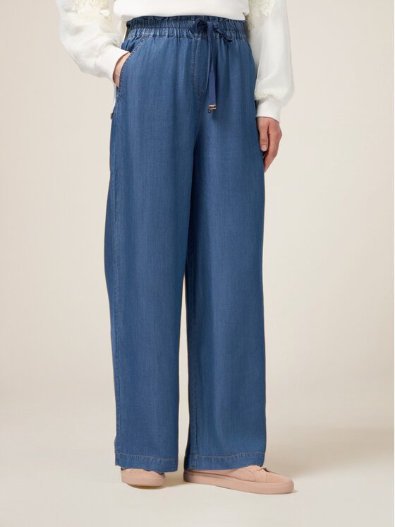 Oltre Oltre Jeans P464J002304N024 Blu Baggy Fit