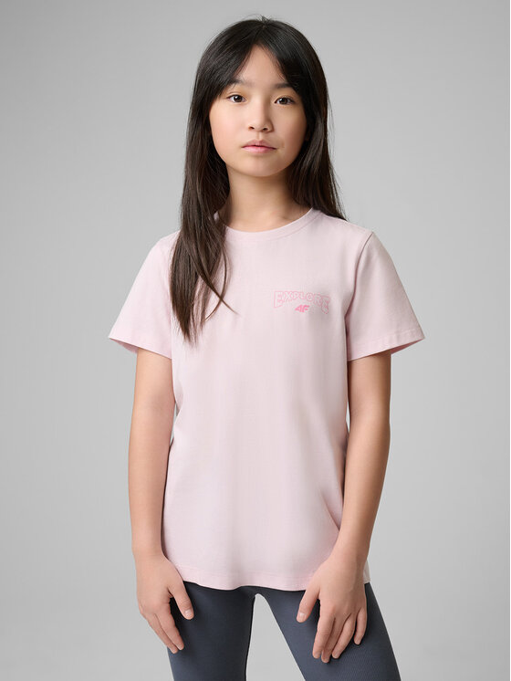 4F 4F T-Shirt WILD WANDERLUST Różowy jasny Regular Fit
