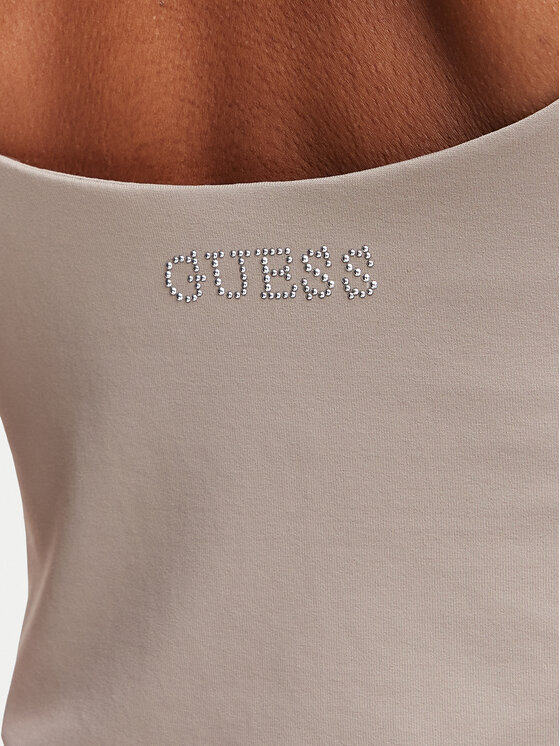 Guess Guess Top V6YP18 K4788 Bej închis Slim Fit