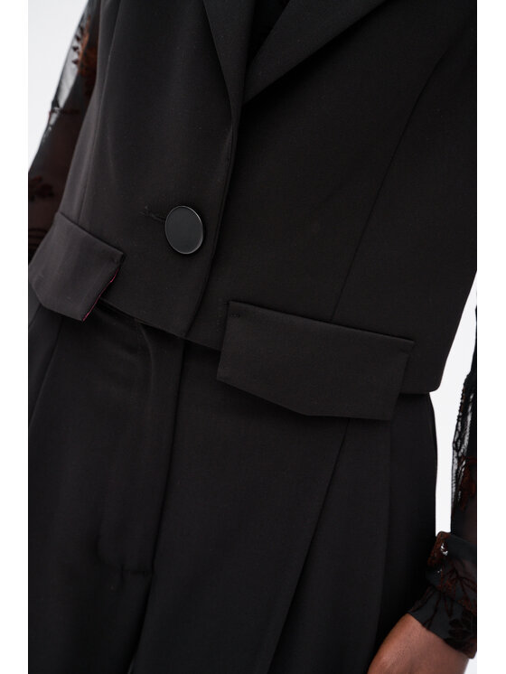 blue shadow blue shadow Kamizelka Florencja Czarny Regular Fit