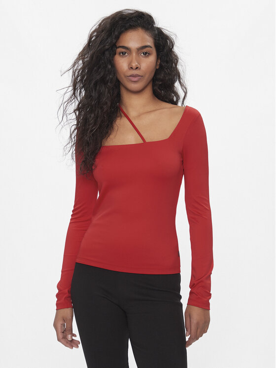 Tommy Jeans Tommy Jeans Bluza DW0DW17401 Rdeča Slim Fit