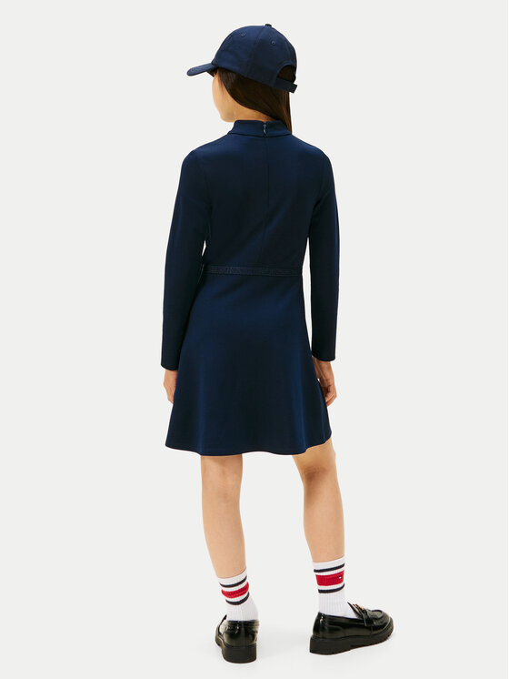 Tommy Hilfiger Tommy Hilfiger Kleid für den Alltag Essential Skater KG0KG08790 S Dunkelblau Regular Fit