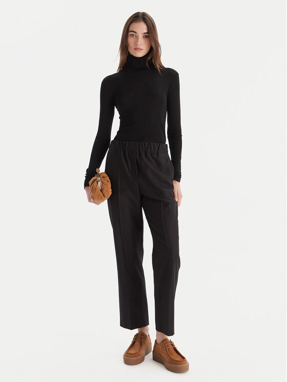 Weekend Max Mara Weekend Max Mara Bavlnené nohavice Hataley 2525136022 Čierna Regular Fit