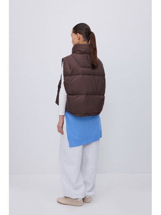 Estro Estro Gilet ER00119637 Marrone scuro Loose Fit