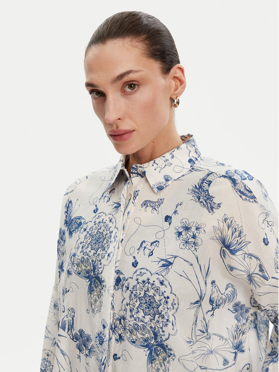 Fracomina Fracomina Cămașă FJ25ST6002W621N4 Albastru Relaxed Fit