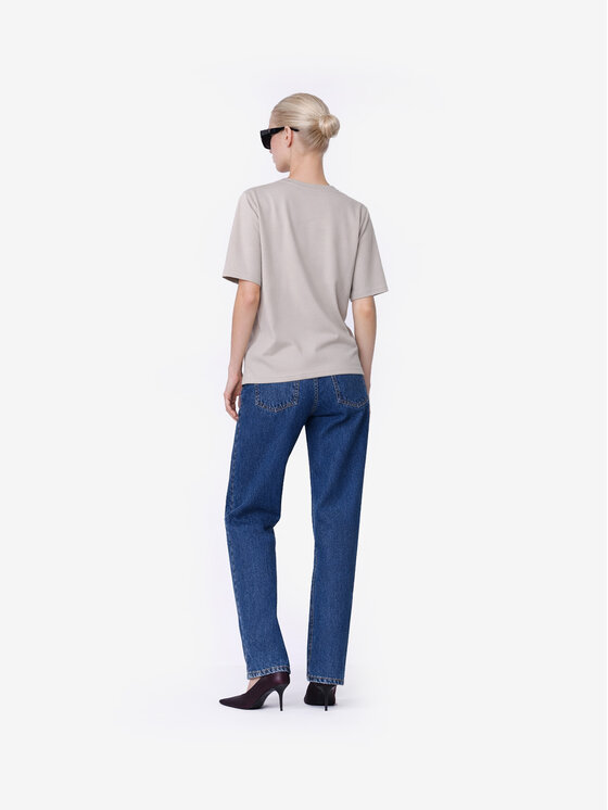 La Mania La Mania T-Shirt LUCY Krémová Basic Fit