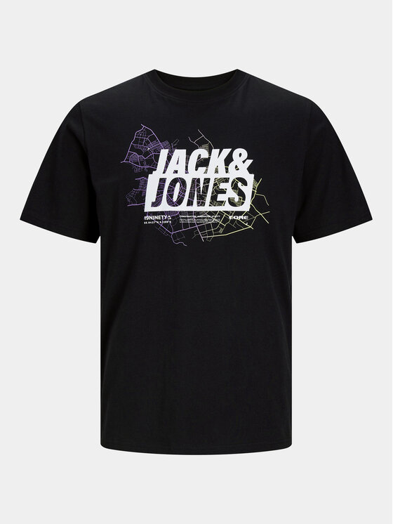 Jack&Jones Jack&Jones 2er-Set T-Shirts Map Logo 12260796 Schwarz Regular Fit