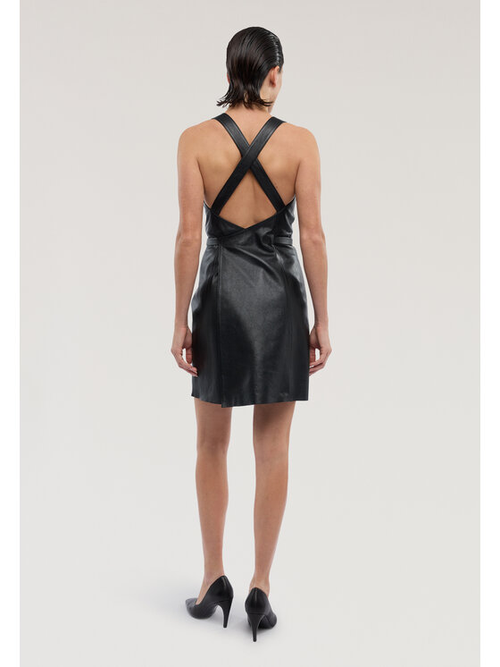 Trussardi Trussardi Sukienka skórzana 7876A001827N033 Czarny A-Line Fit