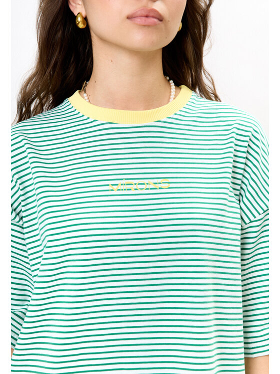 Mirons Mirons T-Shirt Print Biały Oversize