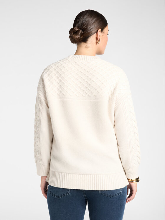 Elena Mirò Elena Mirò Sweter S615E003777N002 Kremowy Boxy Fit