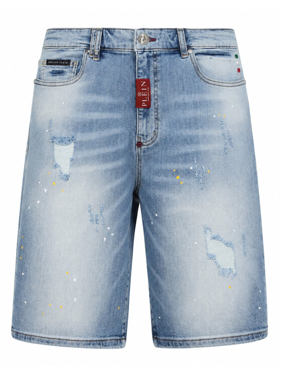 PHILIPP PLEIN PHILIPP PLEIN Pantaloncini di jeans 31790 Blu Loose Fit
